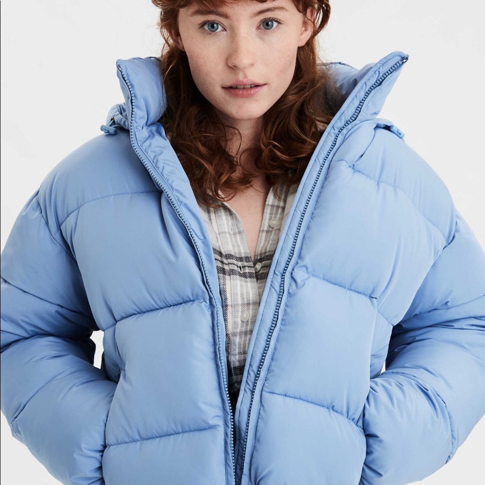 American Eagle light blue puffer jacket